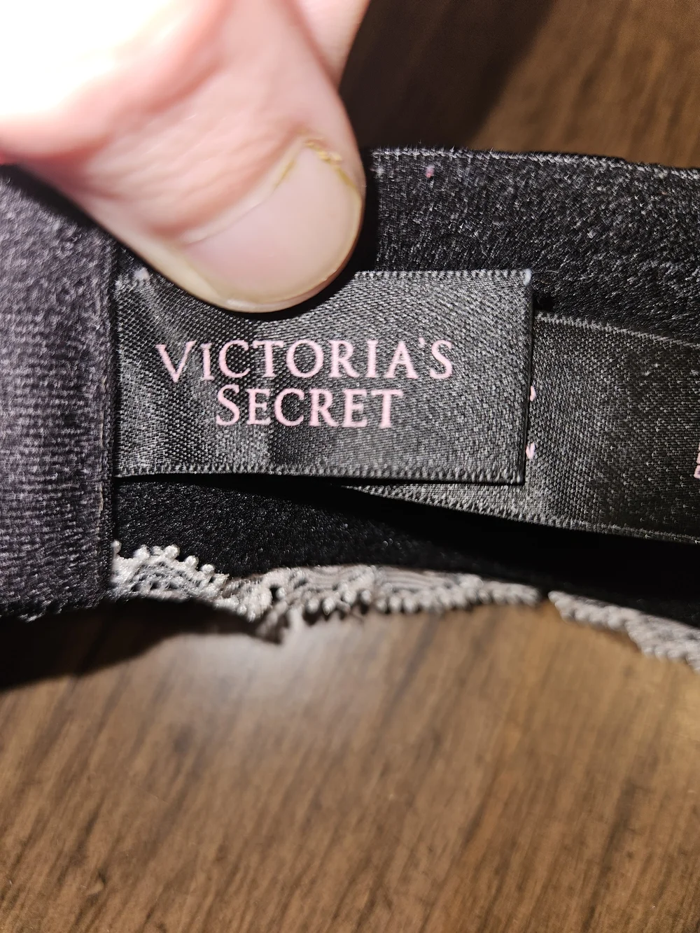 Victoria's Secret White Lace Strapless Bra with Black Floral Lace